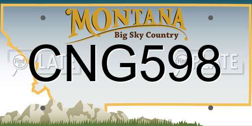 CNG598 Montana License Plate