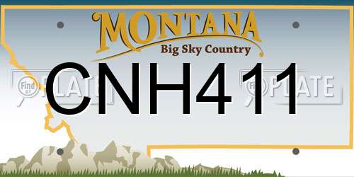 CNH411 Montana License Plate