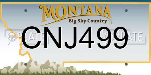 CNJ499 Montana License Plate