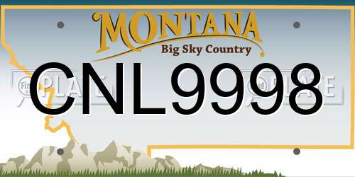 CNL9998 Montana License Plate