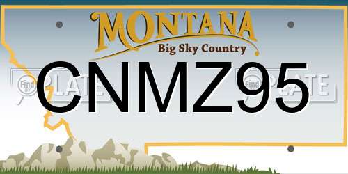 CNMZ95 Montana License Plate
