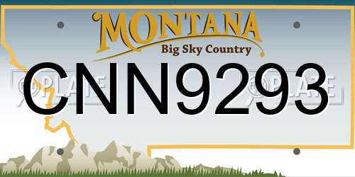 CNN9293 Montana License Plate