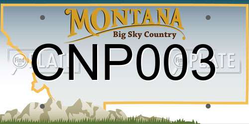 CNP003 Montana License Plate