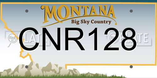 CNR128 Montana License Plate