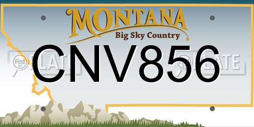 CNV856 Montana License Plate