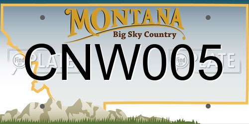 CNW005 Montana License Plate