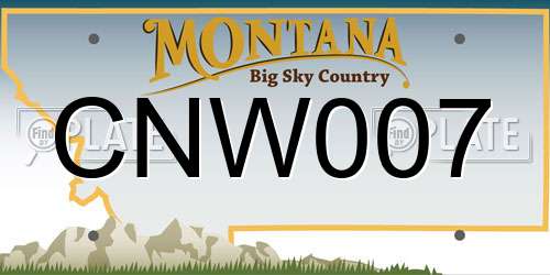 CNW007 Montana License Plate