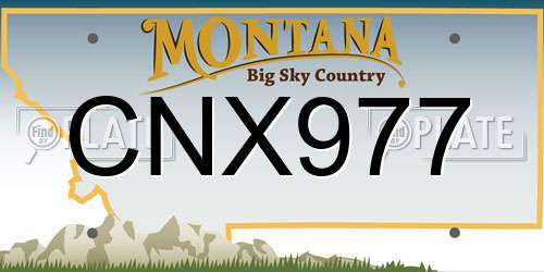 CNX977 Montana License Plate