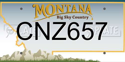 CNZ657 Montana License Plate