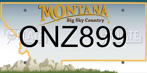 CNZ899 Montana License Plate