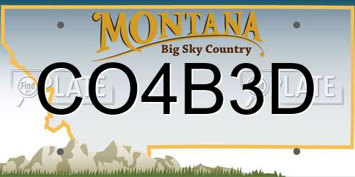 CO4B3D Montana License Plate
