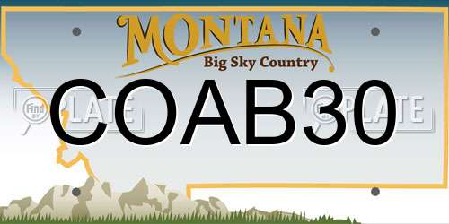 COAB30 Montana License Plate