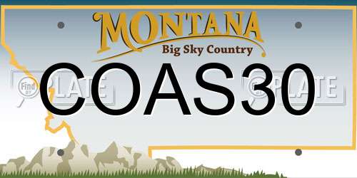 COAS30 Montana License Plate
