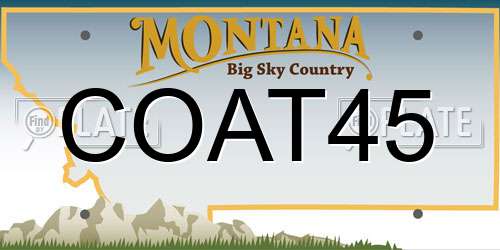 COAT45 Montana License Plate