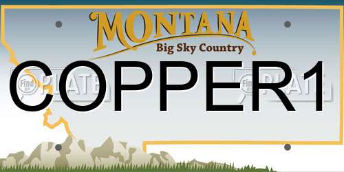 COPPER1 Montana License Plate
