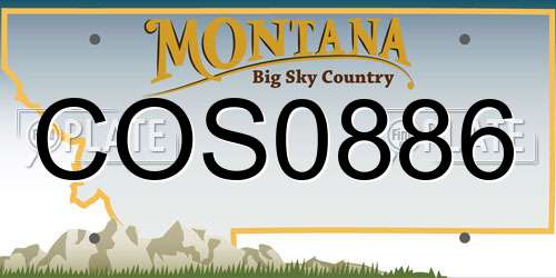COS0886 Montana License Plate