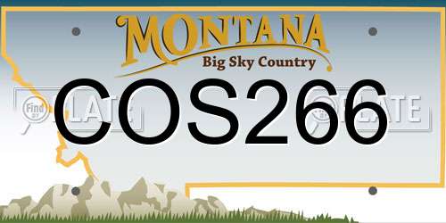 COS266 Montana License Plate
