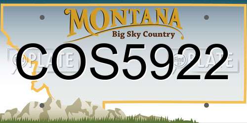 COS5922 Montana License Plate