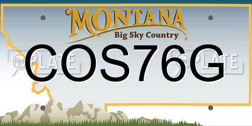 COS76G Montana License Plate
