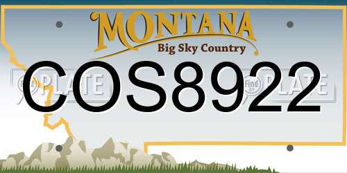 COS8922 Montana License Plate
