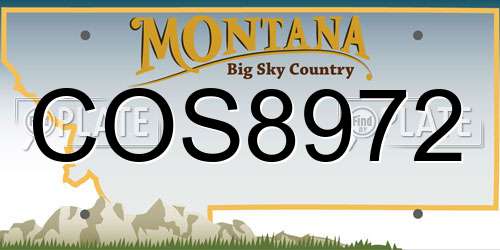 COS8972 Montana License Plate