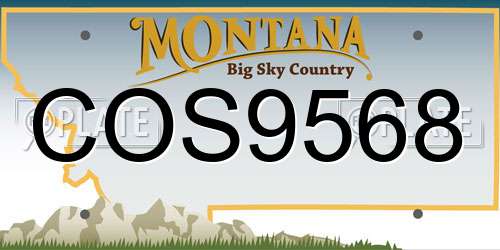 COS9568 Montana License Plate