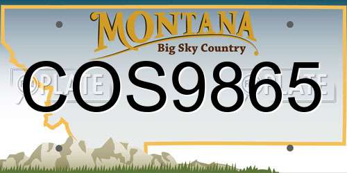 COS9865 Montana License Plate
