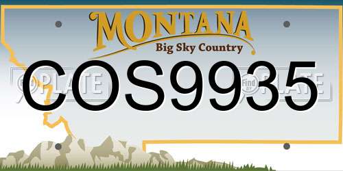 COS9935 Montana License Plate