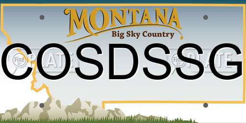 COSDSSG Montana License Plate