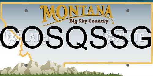 COSQSSG Montana License Plate