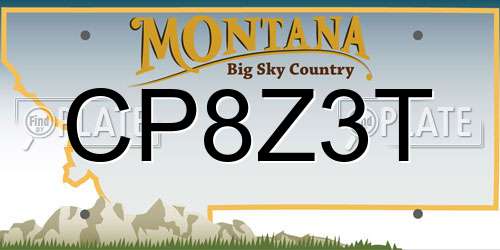 CP8Z3T Montana License Plate