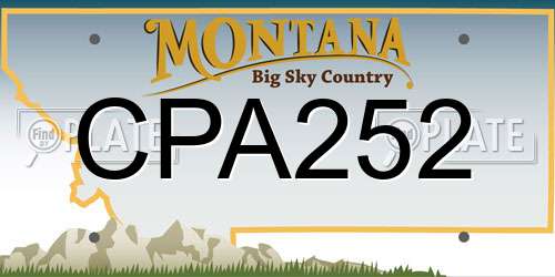 CPA252 Montana License Plate
