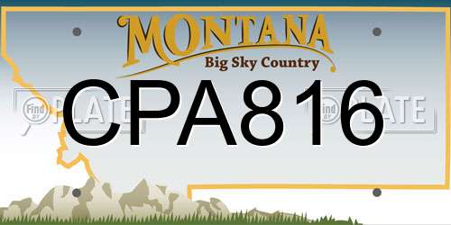 CPA816 Montana License Plate