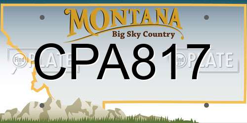 CPA817 Montana License Plate