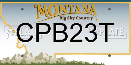 CPB23T Montana License Plate