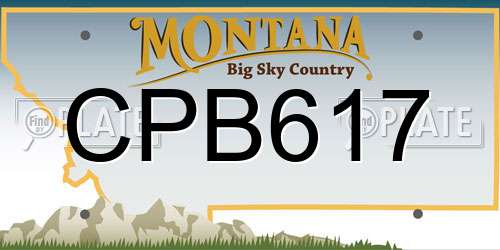 CPB617 Montana License Plate