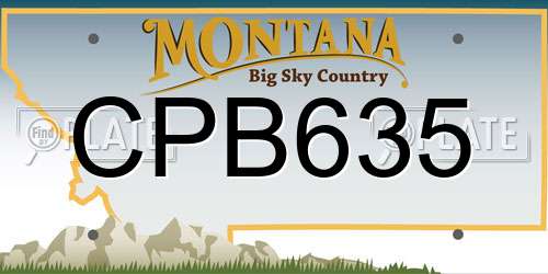 CPB635 Montana License Plate