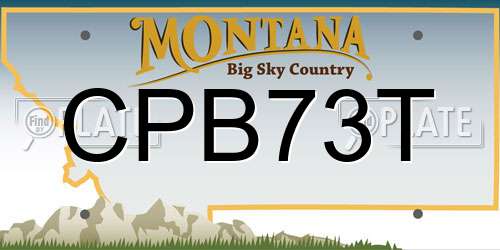 CPB73T Montana License Plate