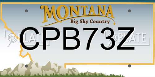 CPB73Z Montana License Plate