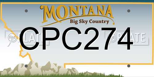 CPC274 Montana License Plate