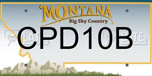 CPD10B Montana License Plate