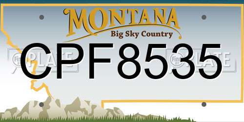 CPF8535 Montana License Plate