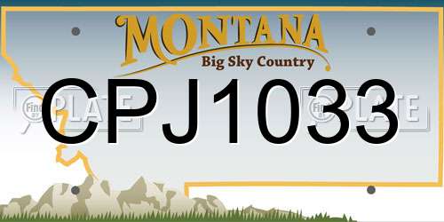 CPJ1033 Montana License Plate
