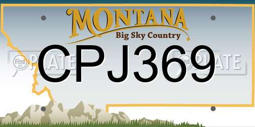 CPJ369 Montana License Plate