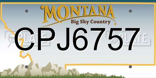 CPJ6757 Montana License Plate