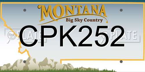 CPK252 Montana License Plate