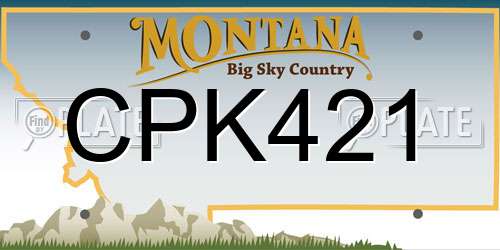 CPK421 Montana License Plate