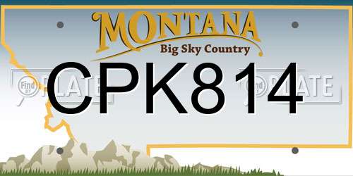 CPK814 Montana License Plate