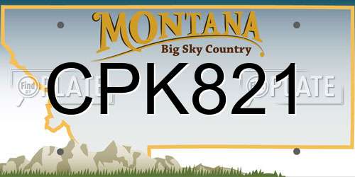 CPK821 Montana License Plate