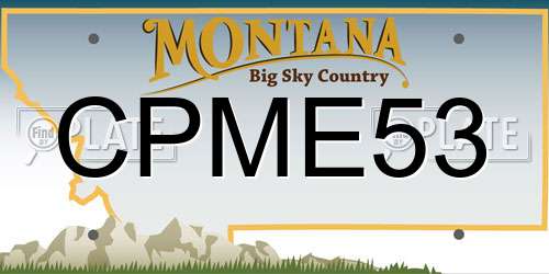 CPME53 Montana License Plate